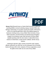 Amway Global (Formerly Known As Quixtar North America) Is A Multi-Level