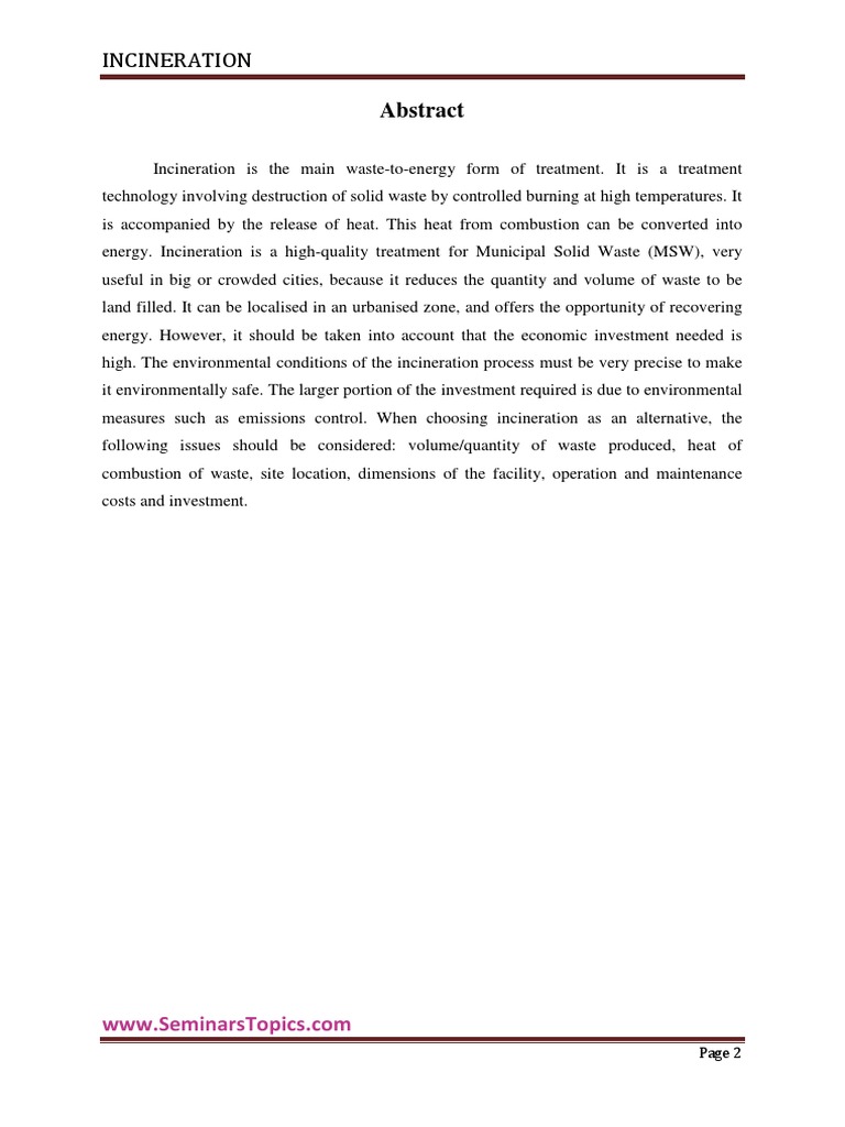 Understanding Waste Incineration Process | PDF | Incineration | Waste ...