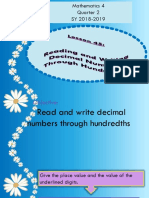 Decimal Numbers Place Value Lesson