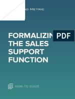 Formalizing The Sales Support Function