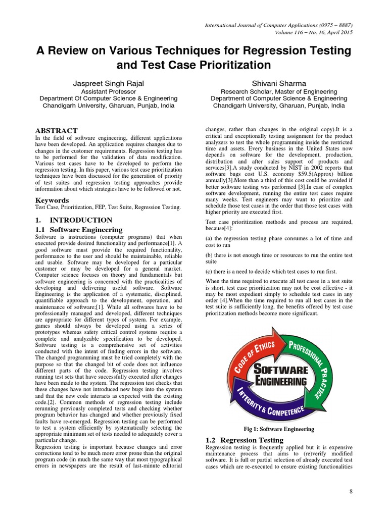 Techniques for Regression Testing | PDF | Software Testing | Software ...