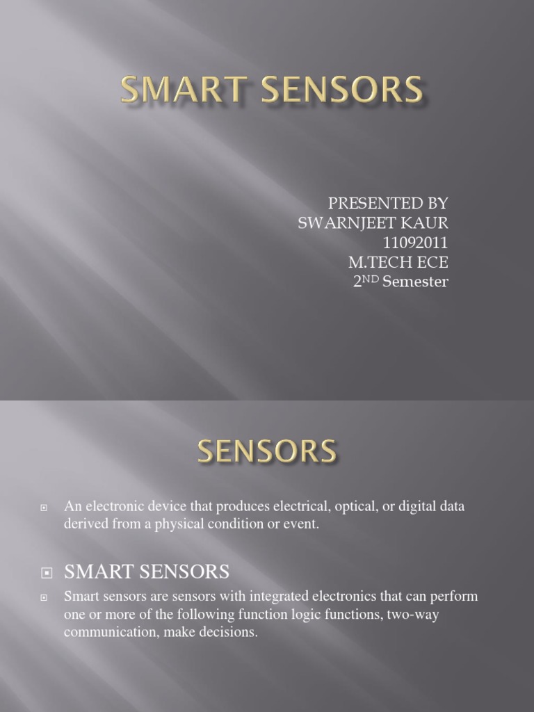 Smart Sensors | PDF | Bluetooth | Wireless Sensor Network
