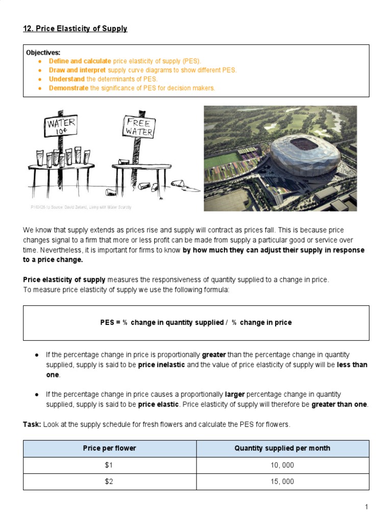 Price Elasticity of Supply Explained | PDF | Price Elasticity Of Demand ...