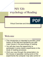 EDPSY 520: Psychology of Reading Virtual Overview and Introduction