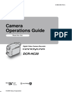 Camera Operations Guide: DCR-HC20