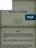 Mahr: The Islamic Concept of Dower