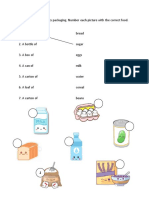 Match Each Food With Its Packaging. Number Each Picture With The Correct Food