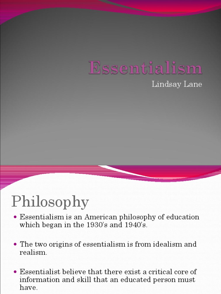 Essentialism | PDF | Curriculum | Behavior Modification