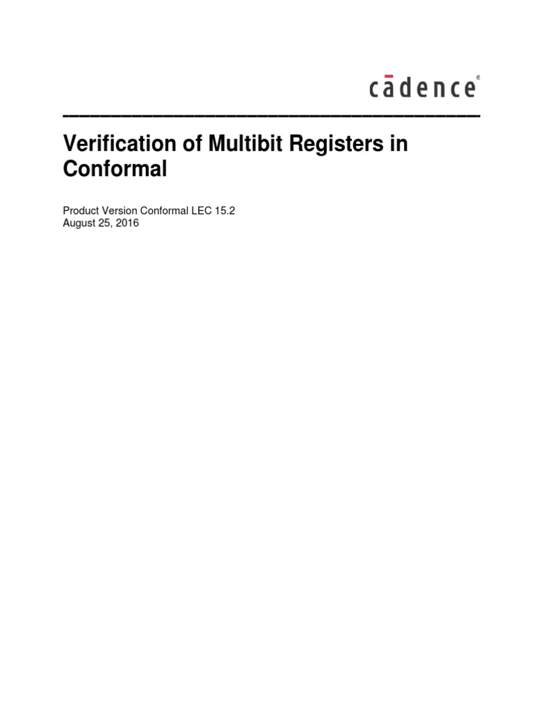 Verification of Multi Bit Cells in Conformal | PDF | Json | String ...