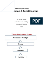 Functionalism & Parsons