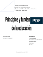 Principios y Fundamentos de La Educacion