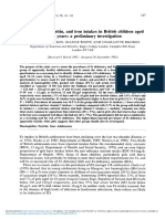 Haemoglobin, Ferritin, and Iron Intakes in British Children Aged 12-14 Years A Preliminary Investigation