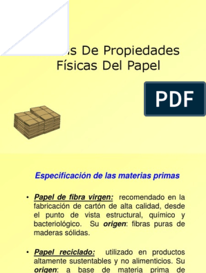 Inapropiado Elocuente comerciante Analisis de Propiedades Fisicas en Papel | PDF | Papel | Cartón