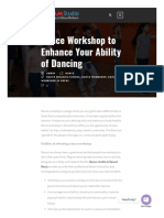 Dance Workshop To Enhance Your Ability of Dancing