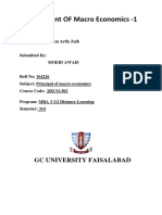 Assignment OF Macro Economics - 1: GC University Faisalabad