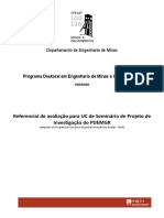 Referencial de Avaliacao Para UC de Seminario de Projeto de Investigacao Do PDEMGR