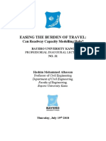 Easing The Burden of Travel:: Can Roadway Capacity Modelling Help?