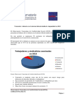 Situación de La Violencia Laboral Sindical en Venezuela 20131