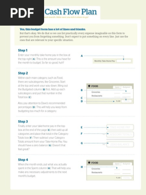 Monthly Cash Flow Plan