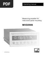 Operating Manual: Measuring Amplifier For Instrument Panel Mounting