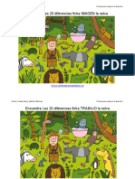 Encuentra Las 20 Diferencias Ficha Color La Selva A4 PDF