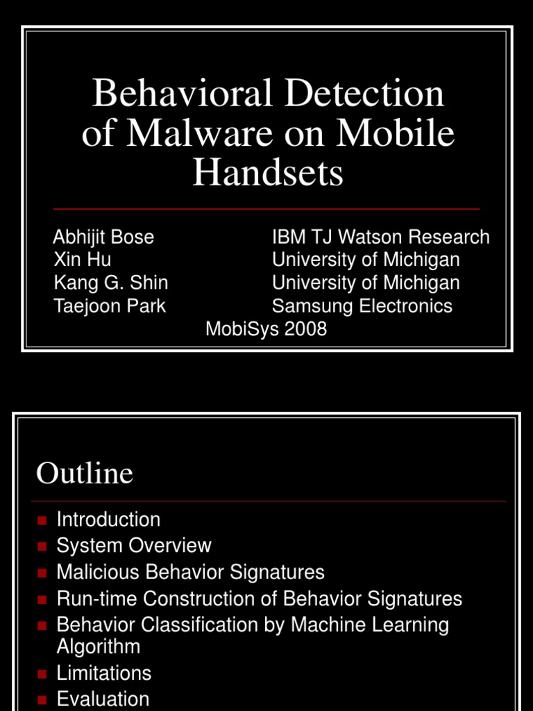 Mobile Malware Detection via Behavior | PDF | Malware | Computer Security