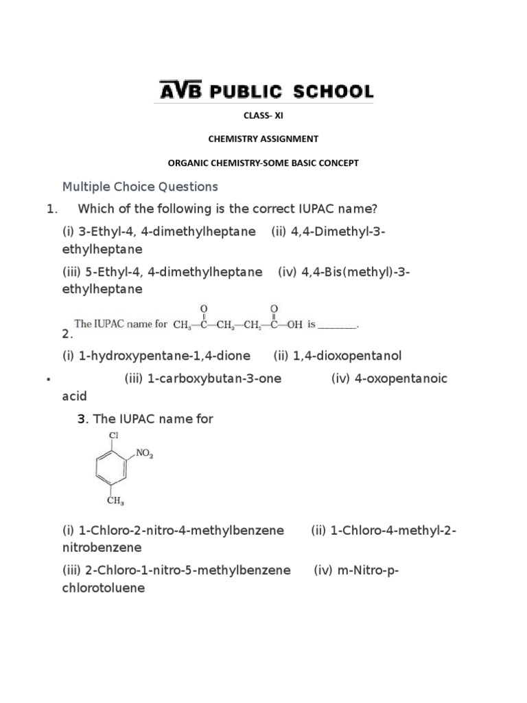 Organic Chemistry Concepts for Class 11 | PDF | Methyl Group ...