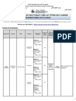 Concours de Doctorat LMD 2019-2020 Univ-Bejaia