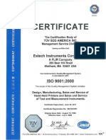 Certificate ISO 9001-2011 Extech