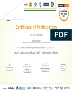 Certificate - AdarshKumar Smart India Hacakathon