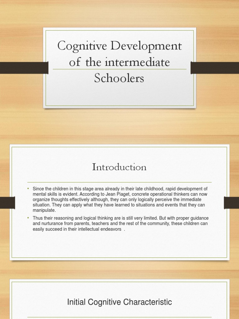 Cognitive Growth in Intermediate Schoolers | PDF | Thought | Cognitive ...