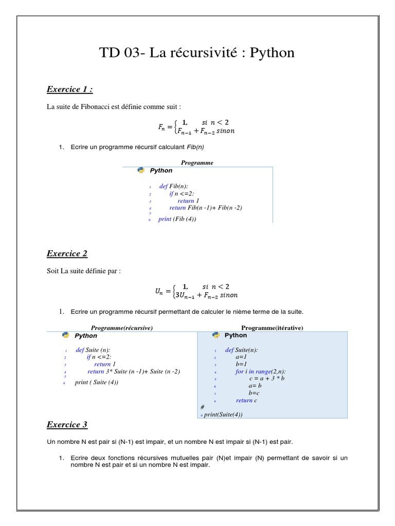 Récursivité et Palindromes en Python | PDF | Algorithmes et structures ...