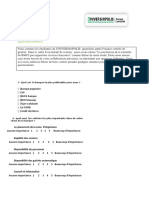 Questionnaire: Le Placement de La Zone D'imprtance