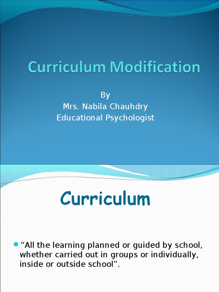 Curriculum Modification Strategies Explained | PDF | Learning | Teachers