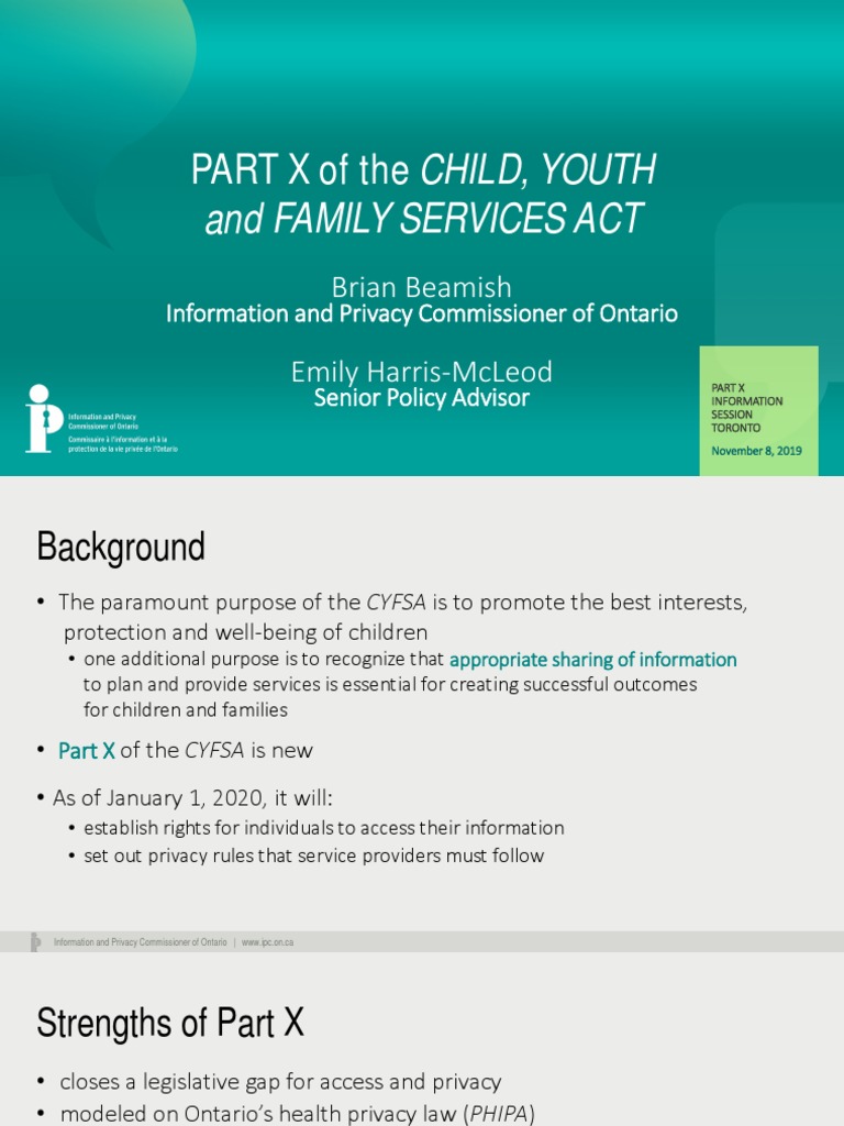 Part X Of The Child Youth And Family Services Act Download Free Pdf