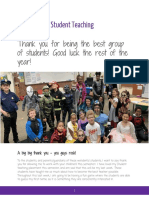 Student Teaching Thank You Newsletter