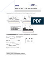 First Term English Test - JUNE, 2018 - 5 /6 Grade Name: School