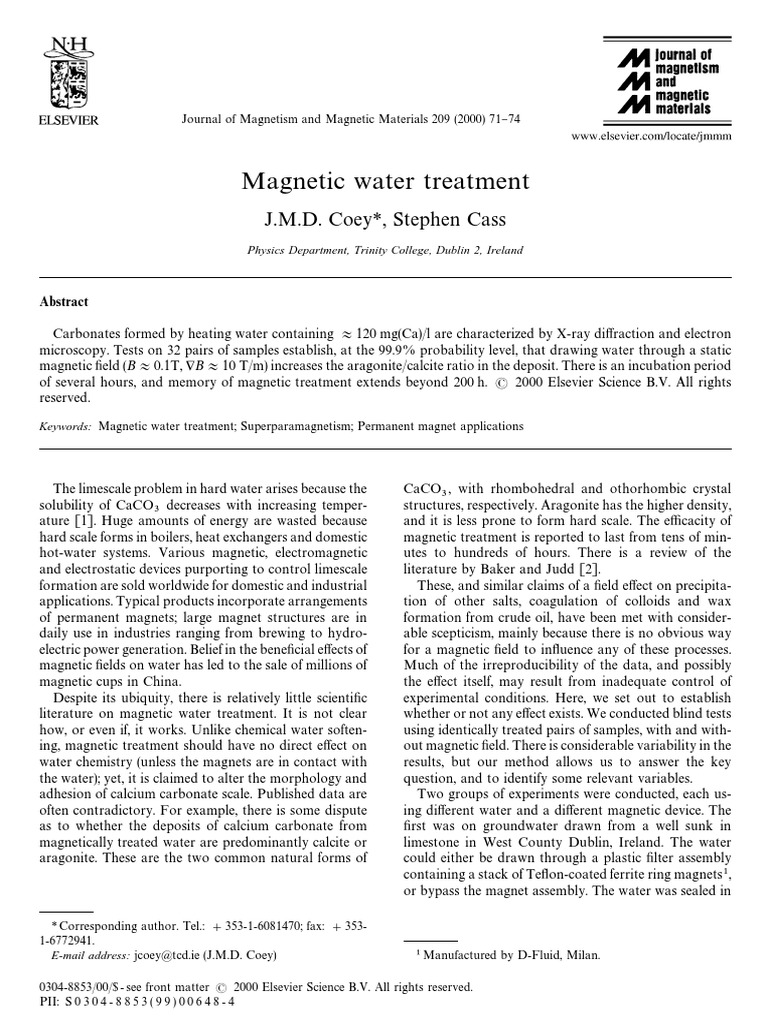 Water Treatment PDF Calcite Crystallization