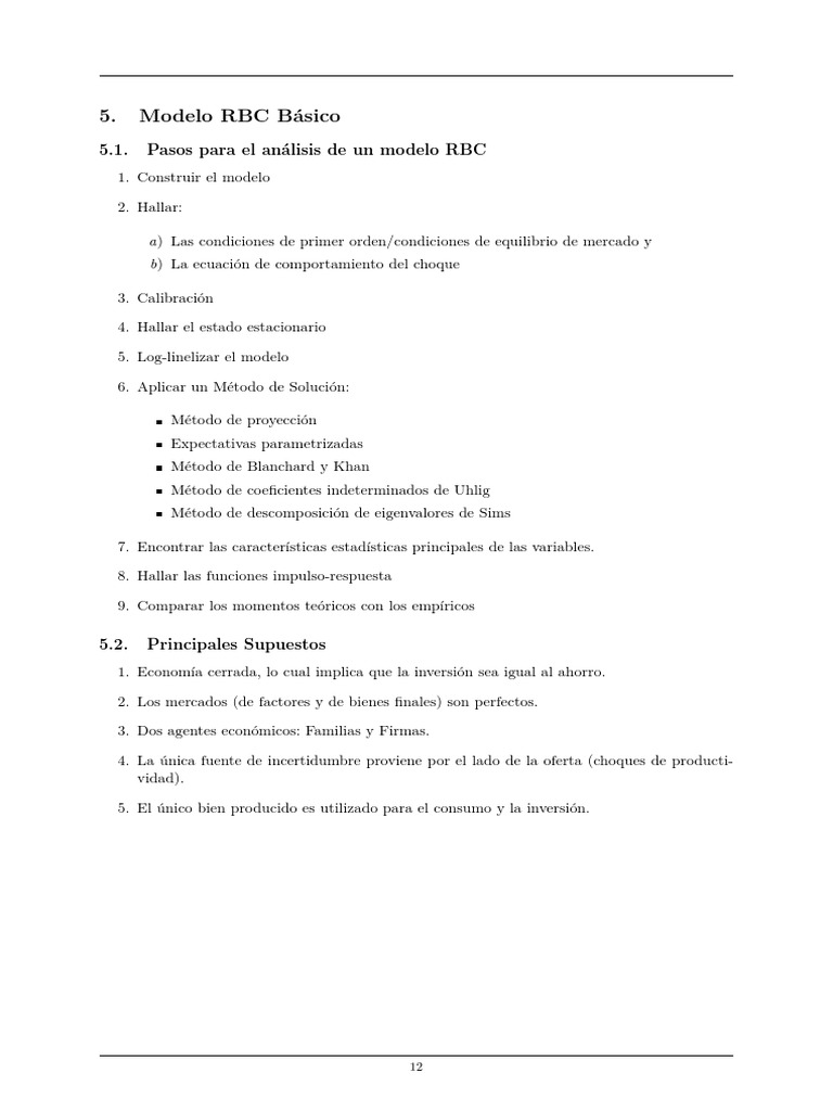 Modelo RBC Basico - Ejercicio 1 PD9 | PDF | Macroeconómica | Ciencias ...