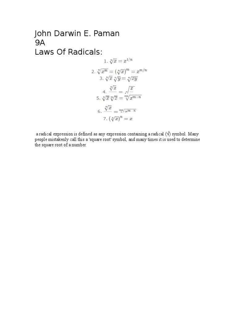 Math Laws