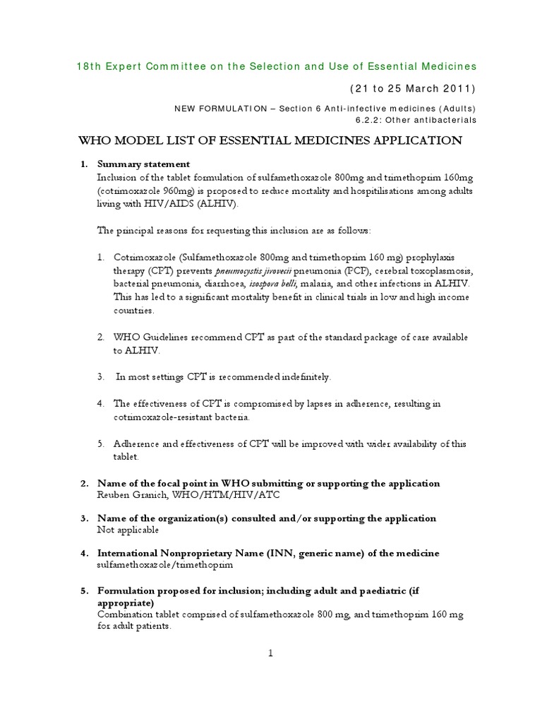 Sulfamethoxazole Trimethoprim PDF PDF Hiv/Aids Tuberculosis