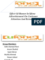 Effect of Humor in Ufone Advertisement On Customer Attention and Retention
