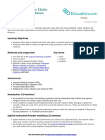 Argument Writing Claim Reasons Evidence PDF