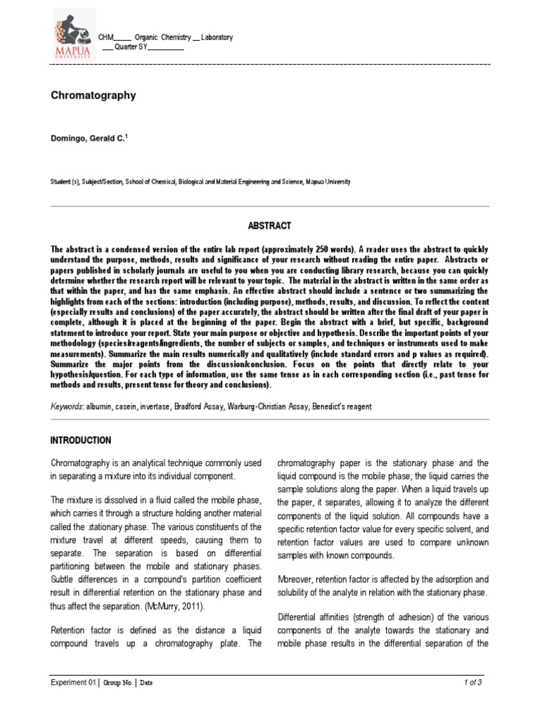 Chromatography Domingo, Gerald C PDF Elution Chromatography