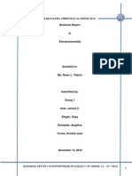 Maranatha Christian Academy Dau Business Report: Business Report in Entrepreneur Subject of Grdae 12 - St. Paul