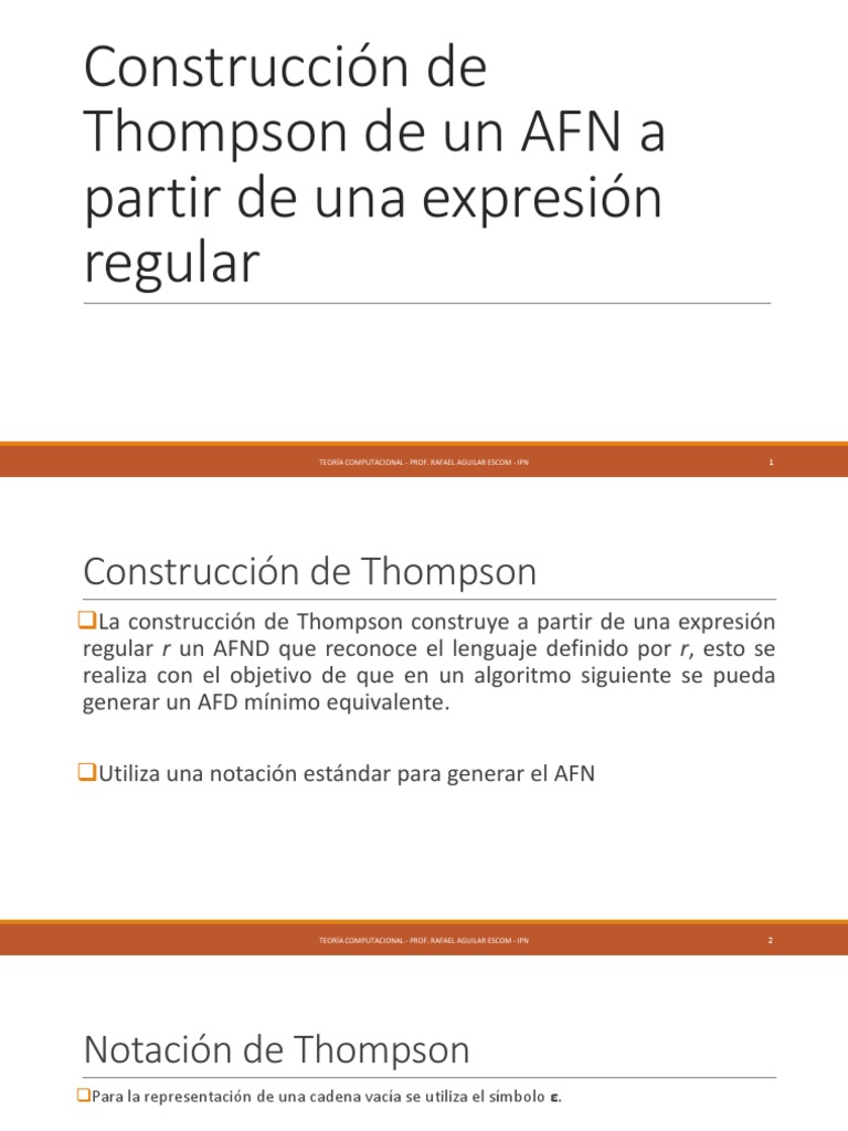Construcción de AFN con Thompson | PDF | Matemáticas Aplicadas ...
