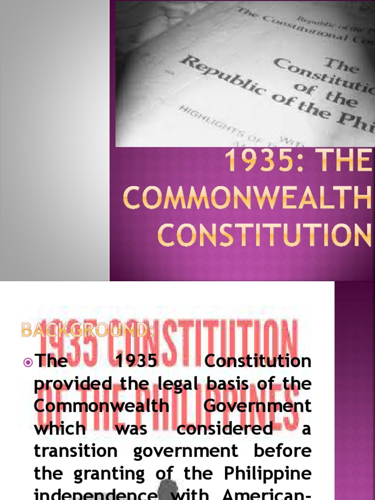1935 commonwealth constitution.pptx Federal Government Of The United
