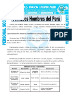 Ficha Habitantes de Peru para Cuarto de Primaria
