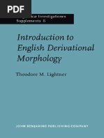 (Linguisticae Investigationes. Supplementa - 6.) Theodore M. Lightner - Introduction To English Derivational Morphology-John Benjamins