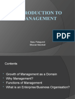 Introduction To Management: Basu Patagundi Bhavan-Marshall